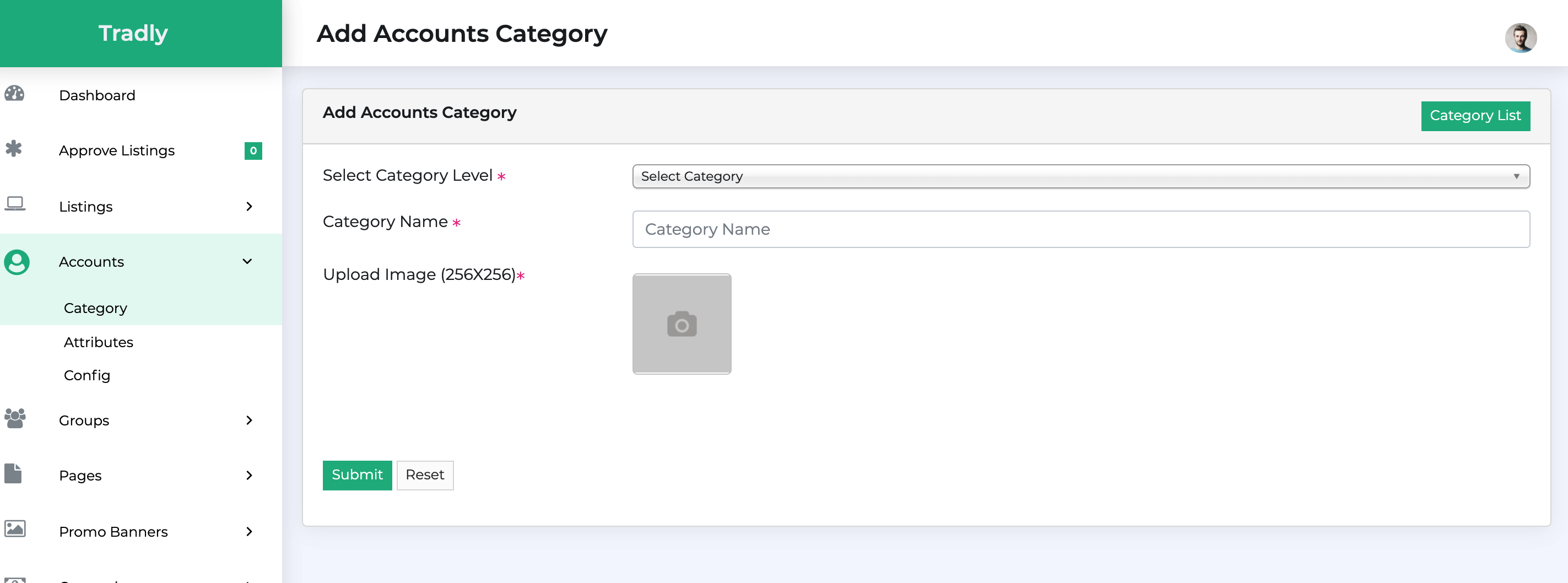 Add Account Category